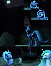 Size: 816x1056 | Tagged: safe, artist:warhammer kombatant, princess celestia, princess luna, comic:my little star wars the force is magic, g4, 3d, castle of the royal pony sisters, comic, dialogue, moon, source filmmaker