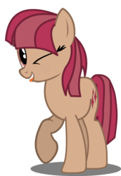 Size: 2032x2955 | Tagged: safe, artist:darksoma, derpibooru exclusive, oc, oc only, oc:mira star, high res, project perspective, raised hoof, simple background, solo, species:darksider, tongue out, transparent background, vector, wink
