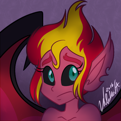 Size: 500x500 | Tagged: dead source, safe, artist:wubcakeva, sunset shimmer, equestria girls, g4, female, looking at you, solo, sunset satan