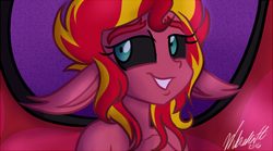 Size: 425x237 | Tagged: dead source, safe, artist:wubcakeva, sunset shimmer, equestria girls, g4, female, floppy ears, looking at you, picture for breezies, solo, sunset satan