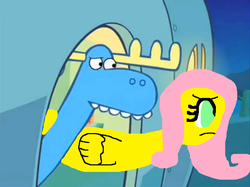 Size: 959x718 | Tagged: safe, fluttershy, g4, 1000 hours in ms paint, confused, happy tree friends, lumpshy, lumpy (happy tree friends), ms paint, peeking, shipping