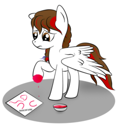 Size: 900x961 | Tagged: safe, artist:zomgitsalaura, oc, oc only, oc:sketcher, card, hearts and hooves day, sad, simple background, solo, transparent background