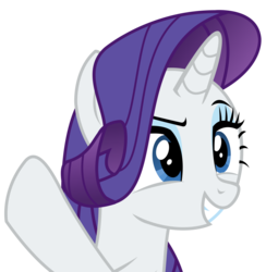 Size: 3516x3600 | Tagged: safe, artist:sketchmcreations, rarity, g4, spice up your life, high res, raised eyebrow, raised hoof, simple background, smiling, transparent background, vector