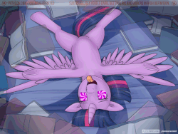 Size: 640x480 | Tagged: safe, artist:jcosneverexisted, twilight sparkle, alicorn, pony, g4, ahegao, animated, armpits, bibliophile, book, bookgasm, dizzy, featureless crotch, female, high, open mouth, solo, spread wings, swirly eyes, that pony sure does love books, tongue out, twilight sparkle (alicorn), underhoof, wat, xk-class end-of-the-world scenario