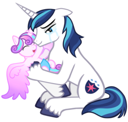 Size: 1461x1390 | Tagged: safe, artist:rose-beuty, princess flurry heart, shining armor, g4, crying, father and daughter, father's day, liquid pride