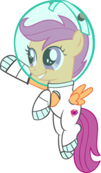 Size: 2288x3926 | Tagged: safe, artist:ironm17, scootaloo, g4, astronaut, clothes, costume, female, high res, simple background, solo, spacesuit, transparent background, vector