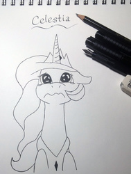 Size: 2166x2861 | Tagged: safe, artist:php47, princess celestia, g4, crying, female, high res, solo, traditional art