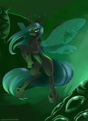 Size: 1024x1416 | Tagged: safe, artist:neoncel, queen chrysalis, changeling, changeling queen, g4, crown, female, jewelry, regalia, solo