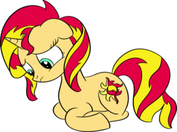 Size: 4319x3211 | Tagged: safe, artist:datapony, sunset shimmer, pony, unicorn, g4, female, simple background, solo, transparent background, vector