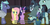 Size: 639x319 | Tagged: safe, artist:mlp-captions, screencap, big daddy mccolt, buzzsaw mccolt, crosscut mccolt, fluttershy, hacksaw mccolt, hammerhead mccolt, steel bolts, twilight sparkle, alicorn, pegasus, pony, g4, the hooffields and mccolts, discovery family logo, mccolt family, meme, saw sisters, twilight sparkle (alicorn), youtube caption