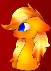 Size: 466x650 | Tagged: safe, artist:birdyboop, oc, oc only, oc:blaze storm, bust, colored pupils, shine, solo