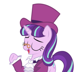 Size: 5000x4696 | Tagged: safe, artist:crimson, snowfall frost, starlight glimmer, a hearth's warming tail, g4, .ai available, absurd resolution, female, hat, jabot, simple background, solo, top hat, transparent background, vector