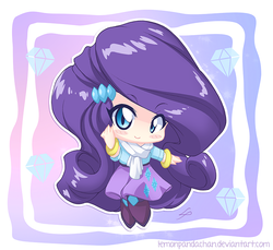 Size: 800x734 | Tagged: safe, artist:lemonpandachan, rarity, equestria girls, g4, chibi, clothes, cute, female, scarf, solo