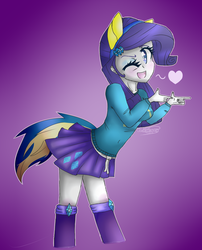 Size: 1024x1269 | Tagged: safe, artist:fluffyrainbowkitty, rarity, equestria girls, g4, breasts, busty rarity, female, heart, solo, wink, wondercolts