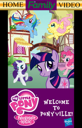 Size: 640x1000 | Tagged: safe, fluttershy, pinkie pie, rainbow dash, rarity, twilight sparkle, g4, cardboard twilight, cover, discovery family logo, fake, my little pony logo, stock vector, vhs