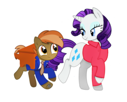 Size: 1417x1134 | Tagged: safe, artist:zoruanna, edit, editor:button splash, button mash, rarity, pony, g4, buttonbetes, collaboration, colt, cute, female, heart mark, love, male, mare, movie reference, musical instrument, piano, punch drunk love, rarimash, shipping, simple background, straight, straight shota