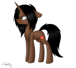 Size: 1024x919 | Tagged: safe, artist:despotshy, oc, oc only, pony, unicorn, art trade, black mane, brown eyes, simple background, solo, transparent background