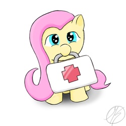 Size: 1000x1000 | Tagged: safe, artist:raiding-viking, fluttershy, pony, g4, female, fluttermedic, medic, nurse, solo