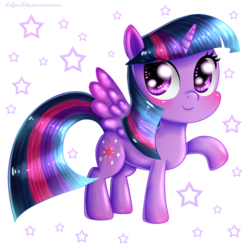 Size: 1000x1000 | Tagged: safe, artist:leffenkitty, twilight sparkle, alicorn, pony, g4, chibi, female, simple background, smiling, solo, transparent background, twilight sparkle (alicorn)