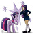 Size: 1000x1000 | Tagged: safe, artist:glancojusticar, twilight sparkle, elf, human, pony, unicorn, g4, adorkable, clothes, cute, dork, elf ears, faic, female, human ponidox, humanized, looking at you, mare, pleated skirt, school uniform, schoolgirl, shoes, skirt, smiling, smirk, socks, suit, twiface, unicorns as elves, wrong neighborhood