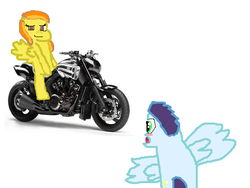 Size: 512x385 | Tagged: safe, artist:superspy22121, soarin', spitfire, pony, g4, 1000 hours in ms paint, female, male, ms paint, ship:soarinfire, shipping, straight, wonderbolts