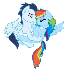 Size: 1024x1039 | Tagged: safe, artist:clarity83, rainbow dash, soarin', pony, g4, female, male, ship:soarindash, shipping, simple background, straight, white background