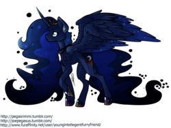 Size: 1280x960 | Tagged: safe, artist:rimmi1357, princess luna, g4, ethereal mane, female, older, simple background, solo, transparent background, wings