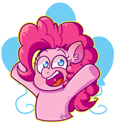 Size: 1021x1099 | Tagged: safe, artist:sonica-michi, pinkie pie, g4, cutie mark background, female, open mouth, solo