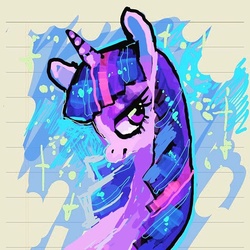 Size: 750x750 | Tagged: safe, artist:suippumato, twilight sparkle, g4, bust, female, portrait, solo