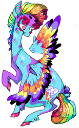 Size: 535x866 | Tagged: safe, artist:suippumato, rainbow dash, g4, beanbrows, female, rainbow power, sitting, solo, spread wings, unshorn fetlocks