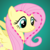 Size: 1080x1080 | Tagged: safe, artist:letseathay, fluttershy, pegasus, pony, female, gradient background, heart, heart shaped, mare, mind blown, solo