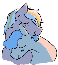 Size: 367x414 | Tagged: safe, artist:nobody, oc, oc only, oc:blueberry muffin, oc:sundrop, cuddling, cute, eyes closed, gay, male, snuggling