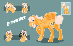 Size: 3537x2235 | Tagged: safe, artist:vindhov, oc, oc only, oc:bumblebee, pegasus, pony, beard, facial hair, goatee, high res, male, offspring, parent:fluttershy, parent:ponet, parents:ponetshy, simple background, solo, stallion, teal background