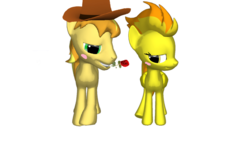 Size: 1024x582 | Tagged: safe, artist:thunderflash101, braeburn, spitfire, g4, 3d, female, male, shipping, spitburn, straight