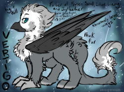 Size: 2563x1904 | Tagged: safe, artist:php166, oc, oc only, oc:vertigo, griffon, large wings, male, reference sheet, solo, text, wings