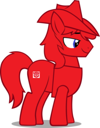 Size: 3702x4739 | Tagged: source needed, safe, artist:themultibrony21, pony, autobot, crossover, ironhide, ponified, red, solo, transformers