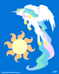 Size: 720x900 | Tagged: safe, artist:texasuberalles, part of a set, princess celestia, alicorn, pony, g4, eyes closed, female, lineless, solo, sun