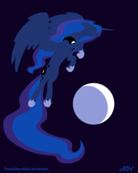 Size: 720x900 | Tagged: safe, artist:texasuberalles, part of a set, princess luna, alicorn, pony, g4, eyes closed, female, lineless, moon, solo