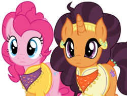 Size: 4109x3109 | Tagged: safe, artist:sketchmcreations, pinkie pie, saffron masala, g4, my little pony: friendship is magic, spice up your life, cute, frown, simple background, transparent background, vector