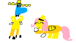 Size: 1279x719 | Tagged: safe, fluttershy, g4, 1000 hours in ms paint, a chorus line, clothes, costume, happy tree friends, lumpshy, lumpy (happy tree friends), ms paint, shipping