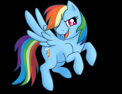 Size: 1000x772 | Tagged: safe, artist:sciggles, rainbow dash, pegasus, pony, g4, black background, cutie mark, female, simple background, solo, wings