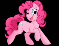 Size: 1000x772 | Tagged: safe, artist:sciggles, pinkie pie, g4, female, open mouth, solo, wink