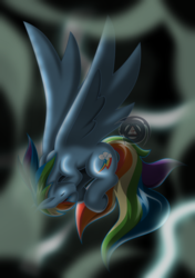 Size: 1280x1819 | Tagged: safe, artist:eternanyx-art, rainbow dash, pony, g4, falling, female, solo