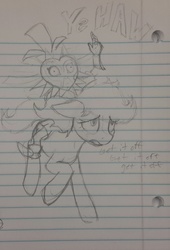 Size: 1250x1836 | Tagged: safe, artist:anearbyanimal, earth pony, pony, epona, female, lined paper, mare, monochrome, pencil drawing, ponified, sketch, skull kid, the legend of zelda, traditional art