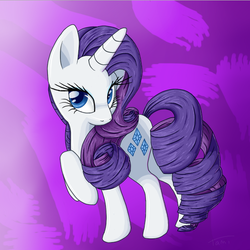 Size: 600x601 | Tagged: safe, artist:tami-kitten, rarity, g4, cute, female, looking at you, raised hoof, raribetes, solo