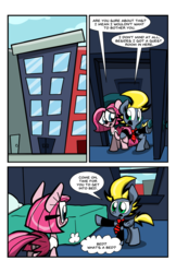 Size: 1242x1920 | Tagged: safe, artist:joeywaggoner, oc, oc only, oc:spotlight, the clone that got away, caring for the sick, comic, diane, pinkie clone
