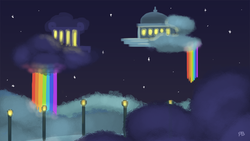 Size: 1000x563 | Tagged: safe, artist:pabbley, g4, 30 minute art challenge, cloudsdale, night, scenery