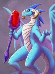 Size: 1200x1606 | Tagged: safe, artist:keilinkzone, princess ember, dragon, g4, gauntlet of fire, bloodstone scepter, dragon lord ember, female, solo