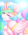 Size: 795x1005 | Tagged: dead source, safe, artist:fluffymaiden, artist:princesstiramichyuu, princess celestia, g4, clothes, cute, cutelestia, eyes closed, female, grin, pinklestia, smiling, socks, solo, striped socks