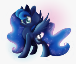 Size: 1024x860 | Tagged: safe, artist:cutepencilcase, princess luna, g4, female, impossibly large ears, smiling, solo, spread wings